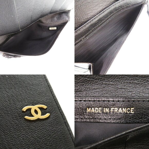 CHANEL Black Lambskin Leather Logo Wallet - Picture 10 of 10